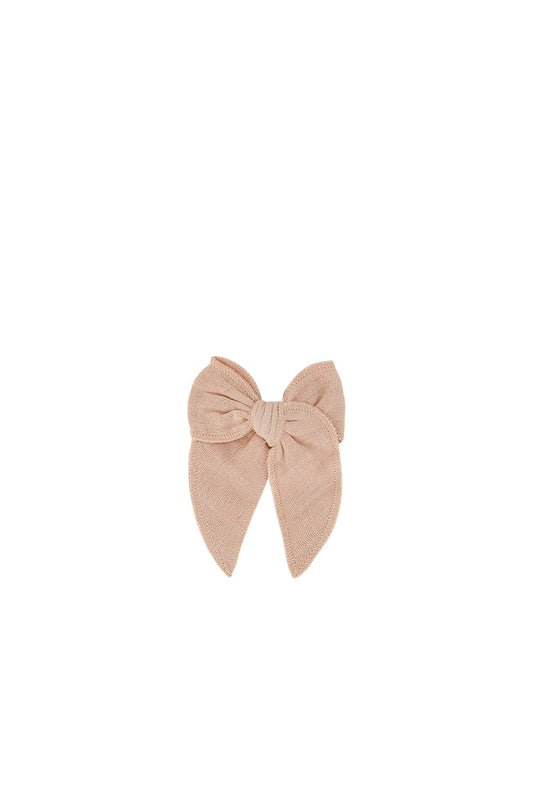 Organic Cotton Muslin Bow - Parfait