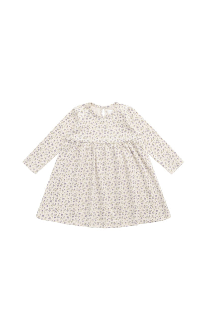 Organic Cotton Pixie Dress - Blueberry Field Raindrops