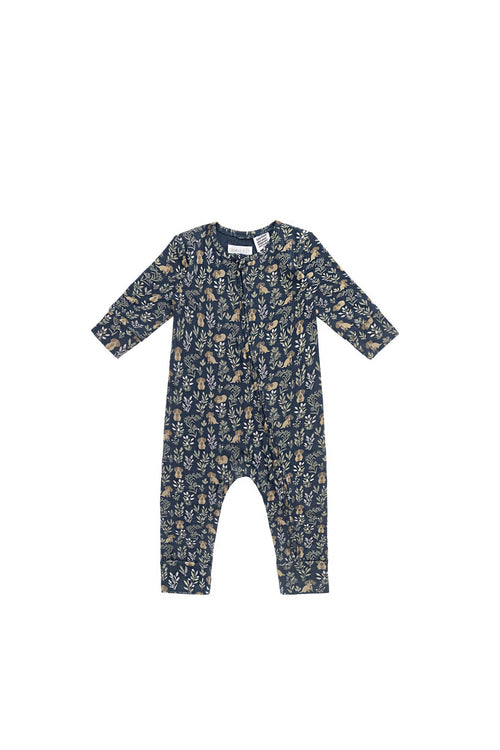 Organic Cotton Reese Zip Onepiece - Charlies Backyard Navy