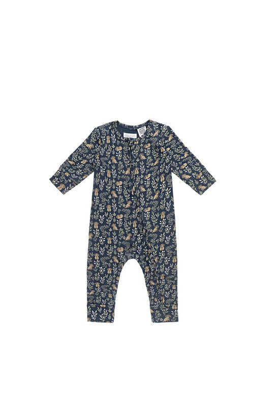 Organic Cotton Reese Zip Onepiece - Charlies Backyard Navy