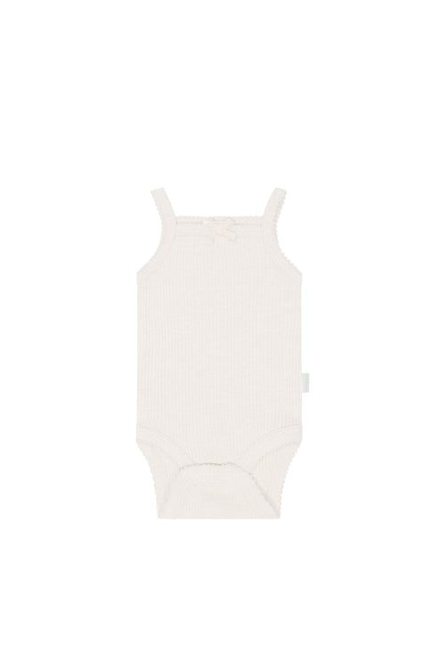 Organic Cotton Modal Singlet Bodysuit - Icing Marle