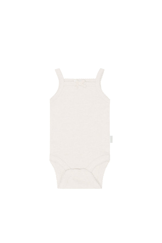 Organic Cotton Modal Singlet Bodysuit - Icing Marle