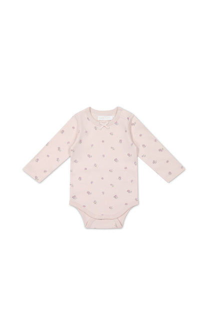 Organic Cotton Long Sleeve Bodysuit - Meredith Violet