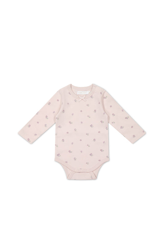 Organic Cotton Long Sleeve Bodysuit - Meredith Violet