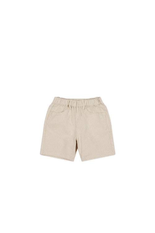 Kingsley Short - Fine Stripe Biscuit/Cloud