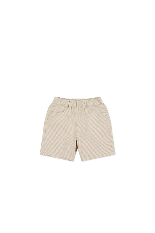 Kingsley Short - Fine Stripe Biscuit/Cloud