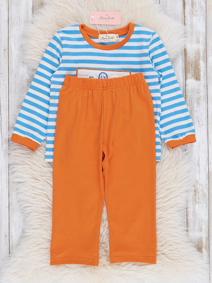 Blue Striped Ghost Friends Outfit