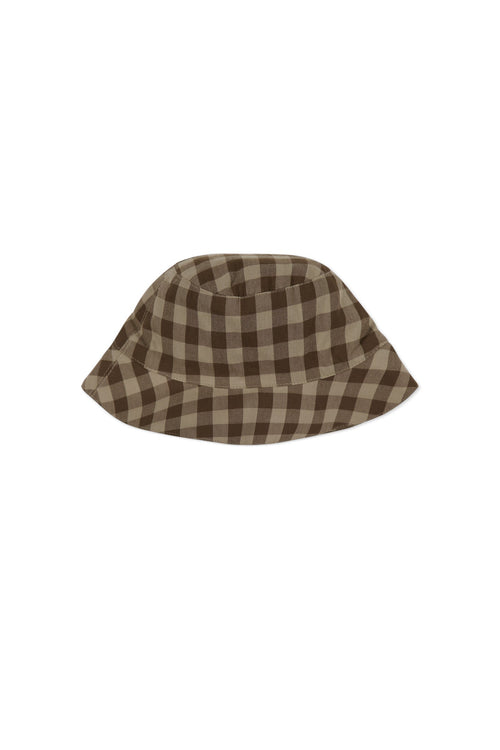 Organic Cotton Bucket Hat - Gingham Shitake
