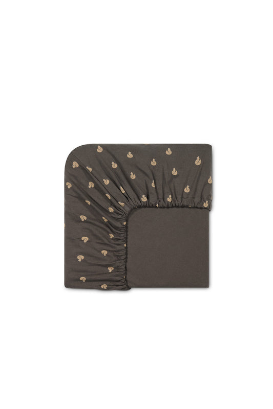 Organic Cotton Cot Sheet - Fox Cubs Wolf