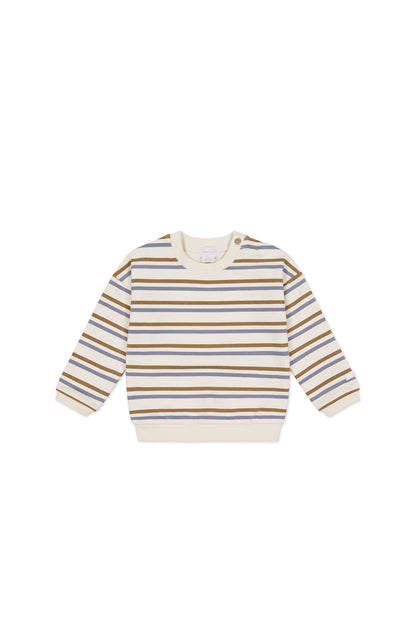 Organic Cotton Damien Sweatshirt - Hudson Stripe Tiger