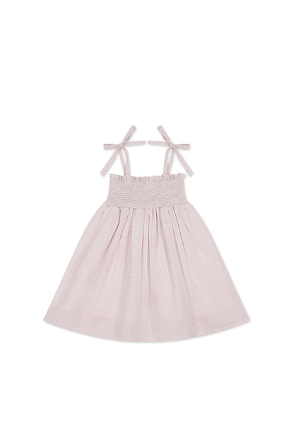 Organic Cotton Eveleigh Dress - Mini Woven Gingham Violet