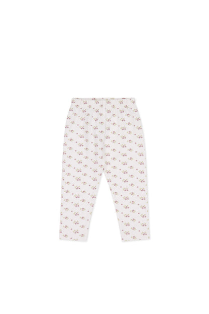 Organic Cotton Everyday Legging - Rose Floral Pink