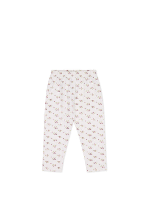 Organic Cotton Everyday Legging - Rose Floral Pink