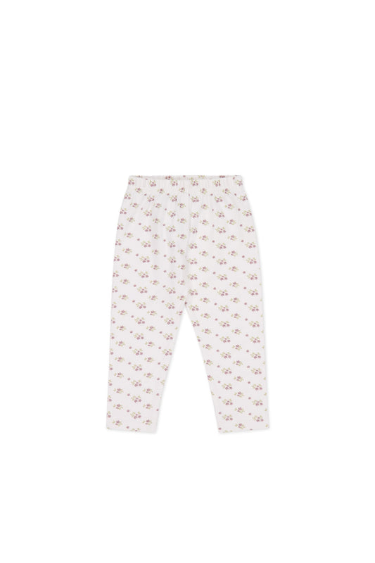 Organic Cotton Everyday Legging - Rose Floral Pink