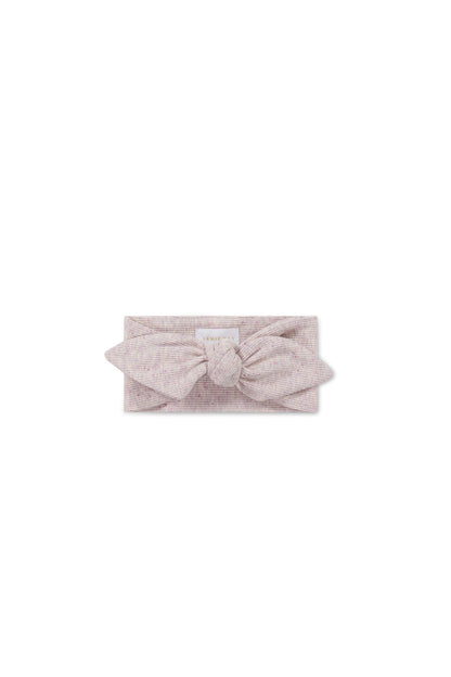 Organic Cotton Fine Rib Lilian Headband - Lavender Fleck
