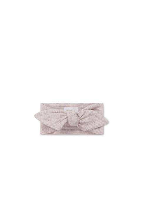 Organic Cotton Fine Rib Lilian Headband - Lavender Fleck