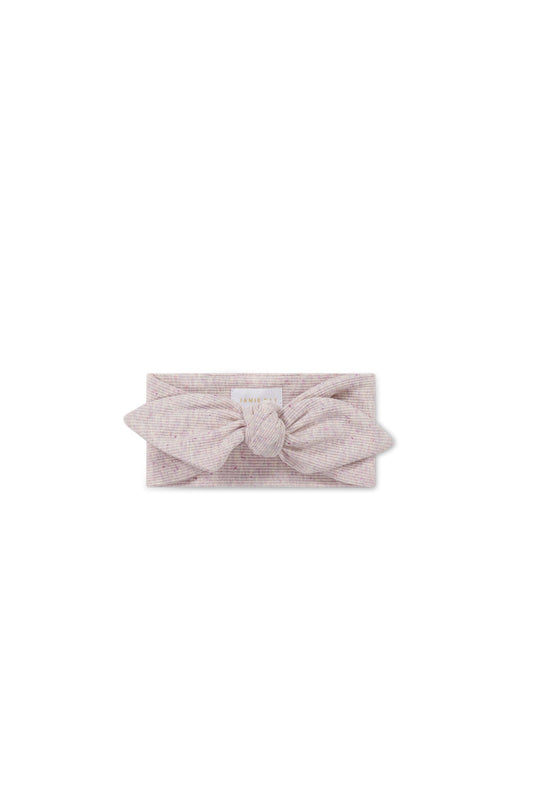 Organic Cotton Fine Rib Lilian Headband - Lavender Fleck