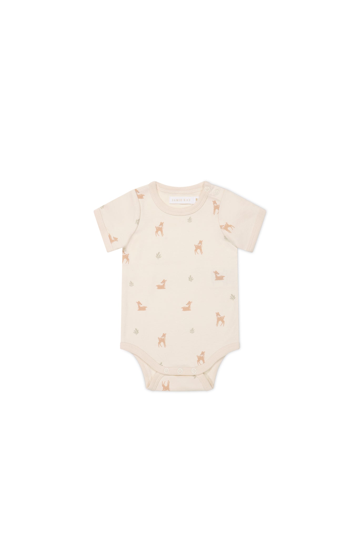 Organic Cotton Hudson Short Sleeve Bodysuit - Fable Deer Cloud