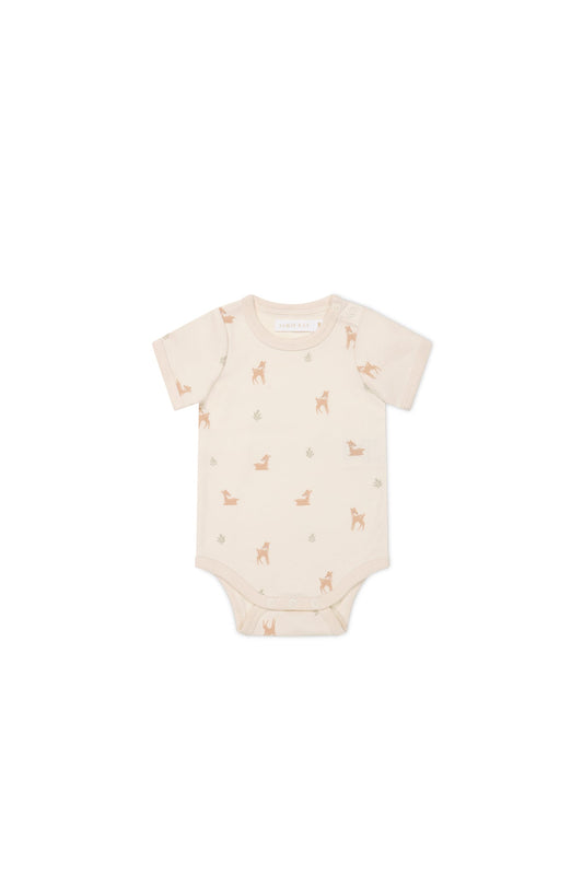 Organic Cotton Hudson Short Sleeve Bodysuit - Fable Deer Cloud