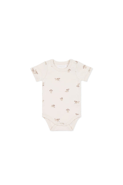 Organic Cotton Hudson Short Sleeve Bodysuit - Sasha Puppy Tofu