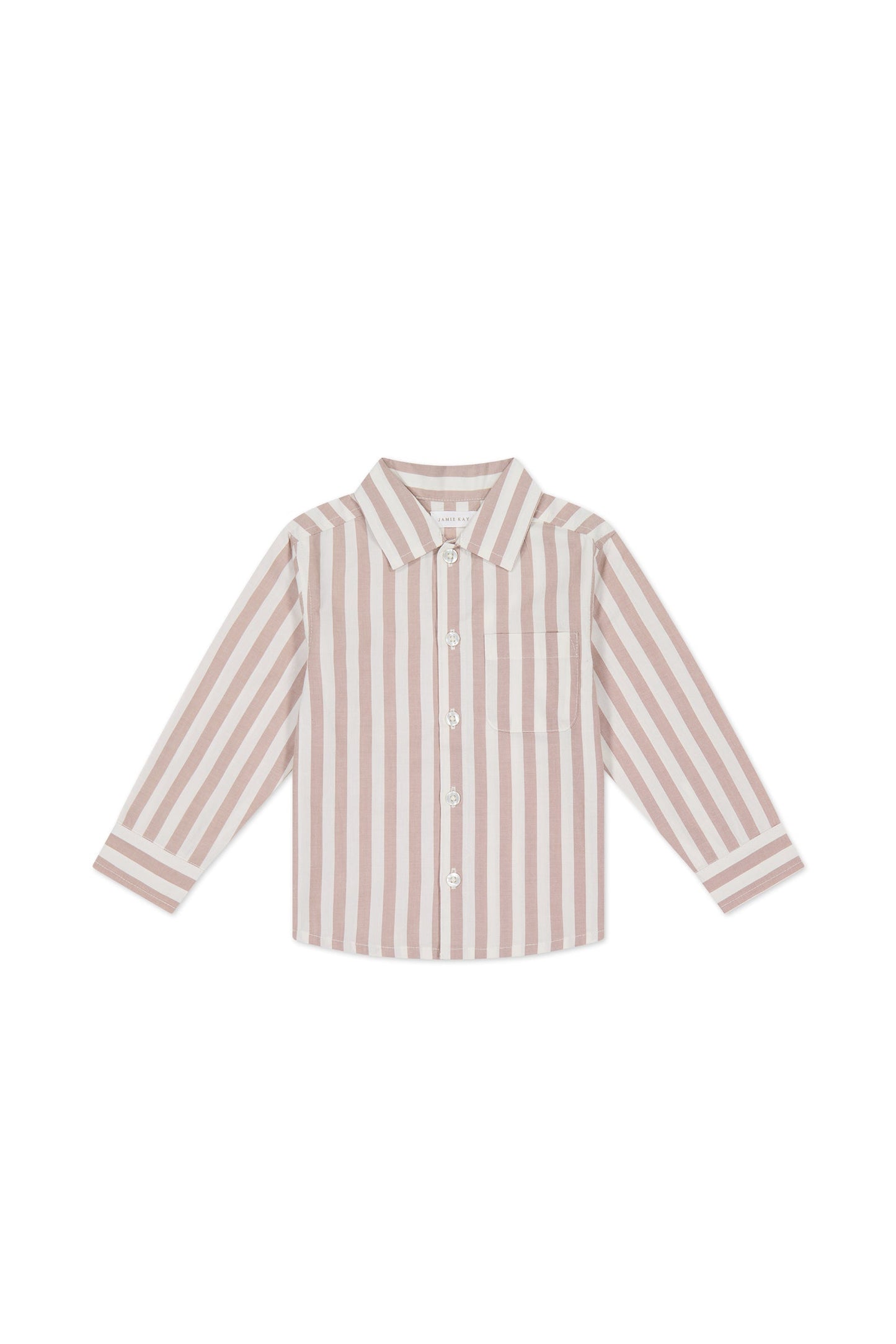 Organic Cotton Isaiah Shirt - Vertical Stripe Tiger/Cloud