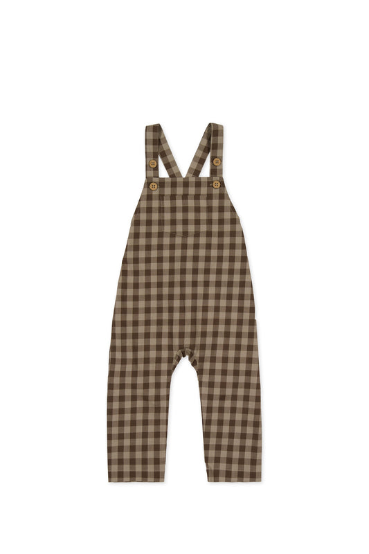 Organic Cotton Kingston Overall - Gingham Shitake