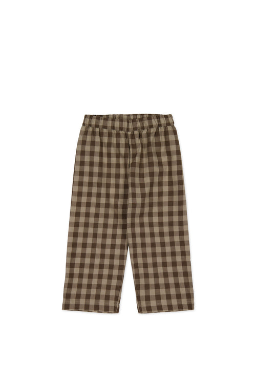 Organic Cotton Kingston Pant - Gingham Shitake