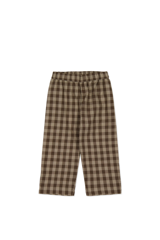 Organic Cotton Kingston Pant - Gingham Shitake