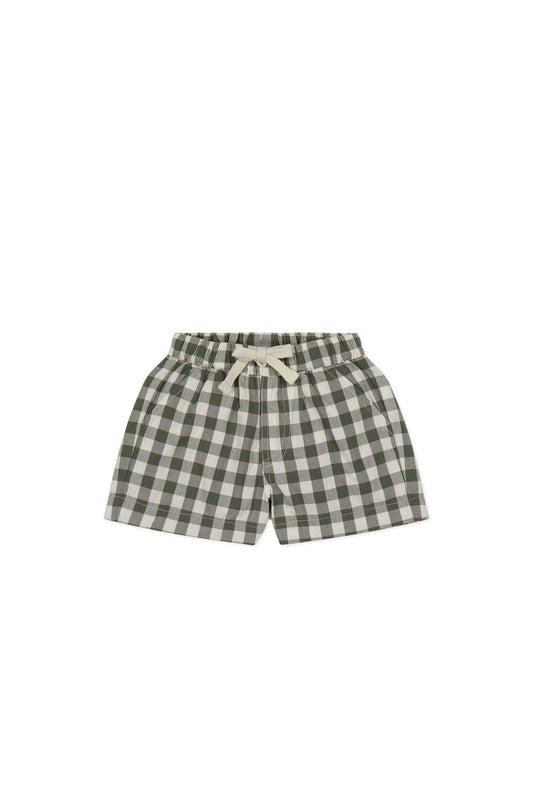 Organic Cotton Louis Short - Gingham Grape Leaf