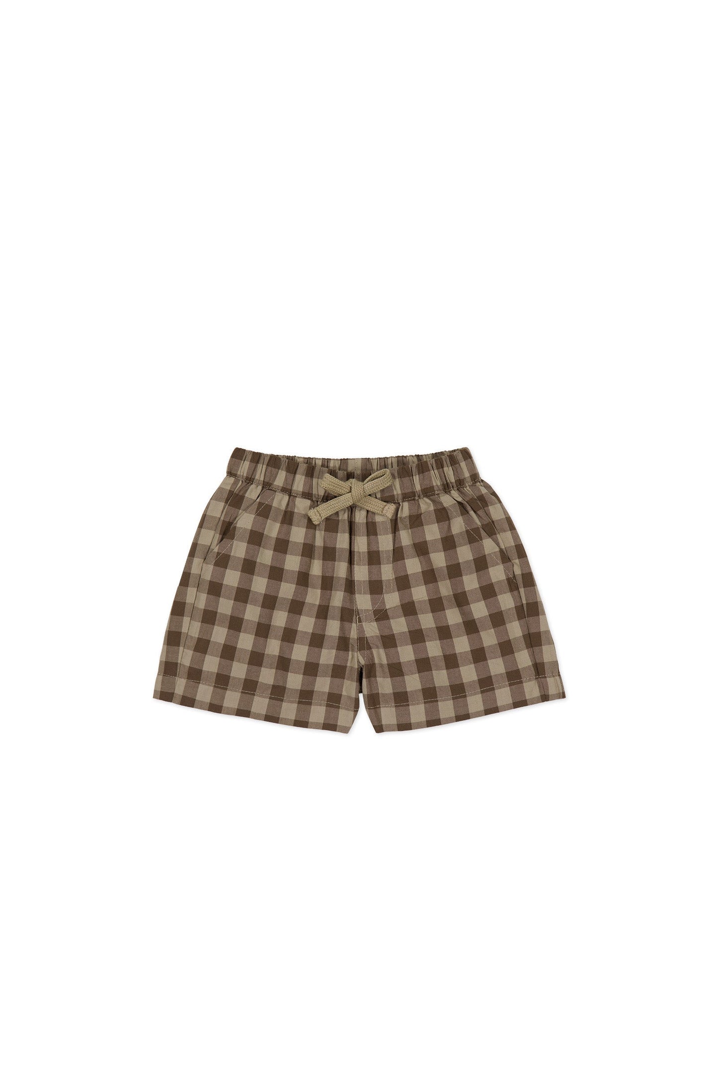 Organic Cotton Louis Short - Gingham Shitake
