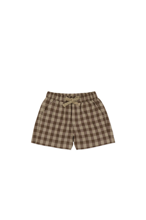 Organic Cotton Louis Short - Gingham Shitake