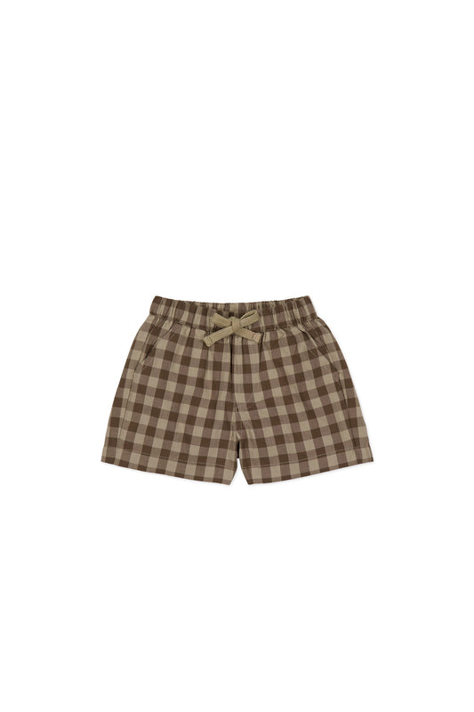 Organic Cotton Louis Short - Gingham Shitake