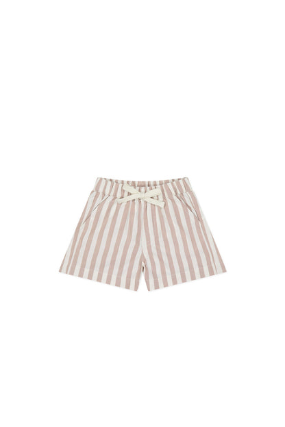 Organic Cotton Louis Short - Vertical Stripe Tiger/Cloud