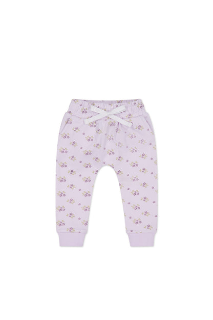 Organic Cotton Morgan Track Pant - Rose Floral Pink