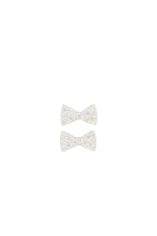 Organic Cotton Noelle 2pk Bow - Elodie Whisper White