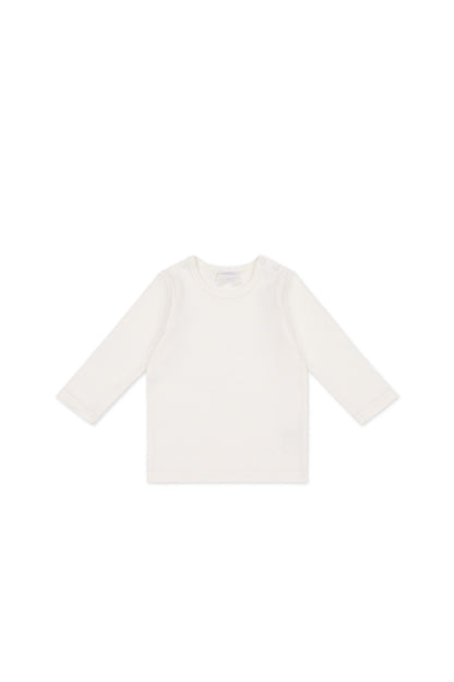 Pima Cotton Vinny Long Sleeve Top - Whisper