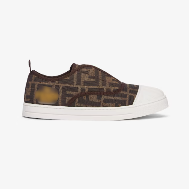 Tobacco jacquard junior sneakers