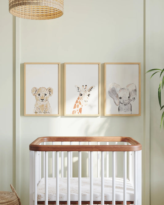 Safari Animals Framed Wall Art Set