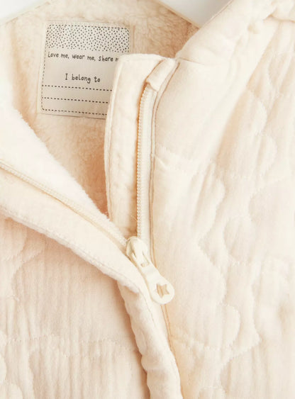 Quilted Bear Muslin Pramsuit 6-9 months